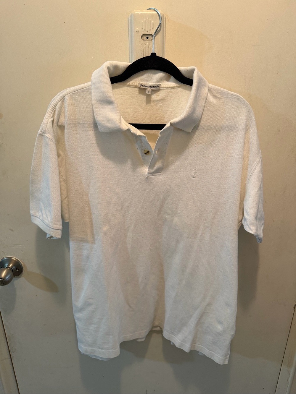 White Polo Shirt by Yves Saint Laurent - Classic Short Sleeve large